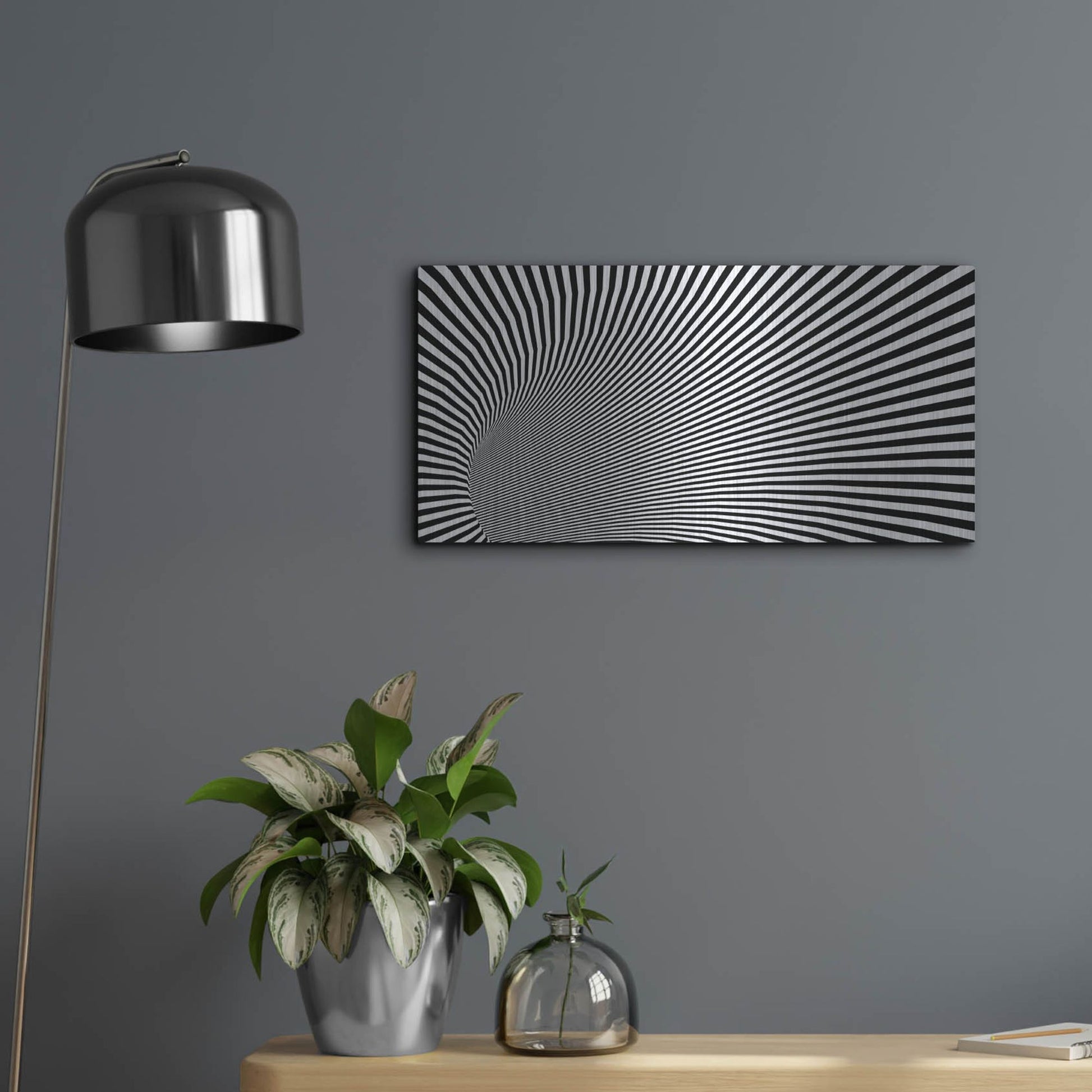 Luxe Metal Art 'Psychedelic Twisted Circle' by Luxe Portfolio, Metal Wall Art,24x12