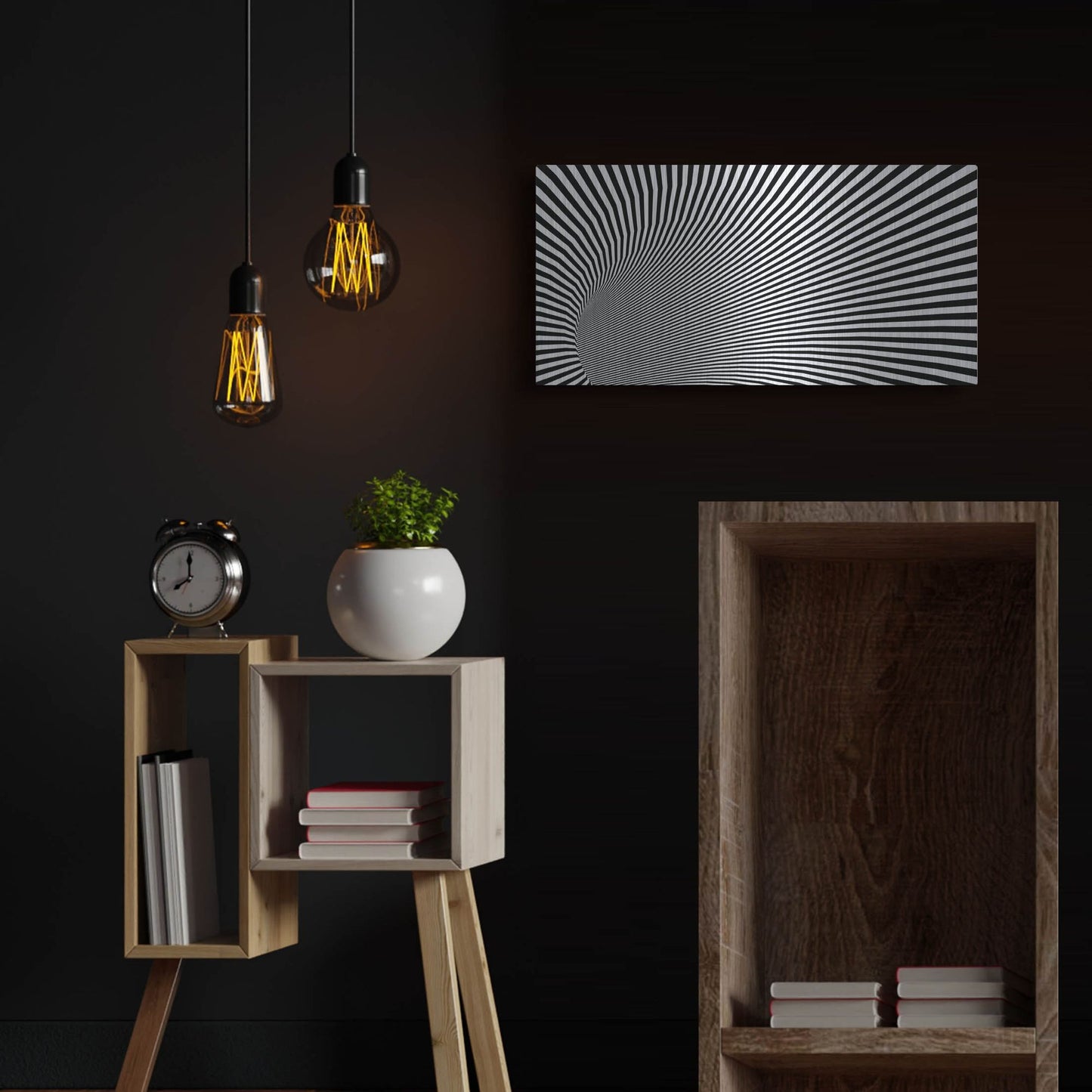 Luxe Metal Art 'Psychedelic Twisted Circle' by Luxe Portfolio, Metal Wall Art,24x12