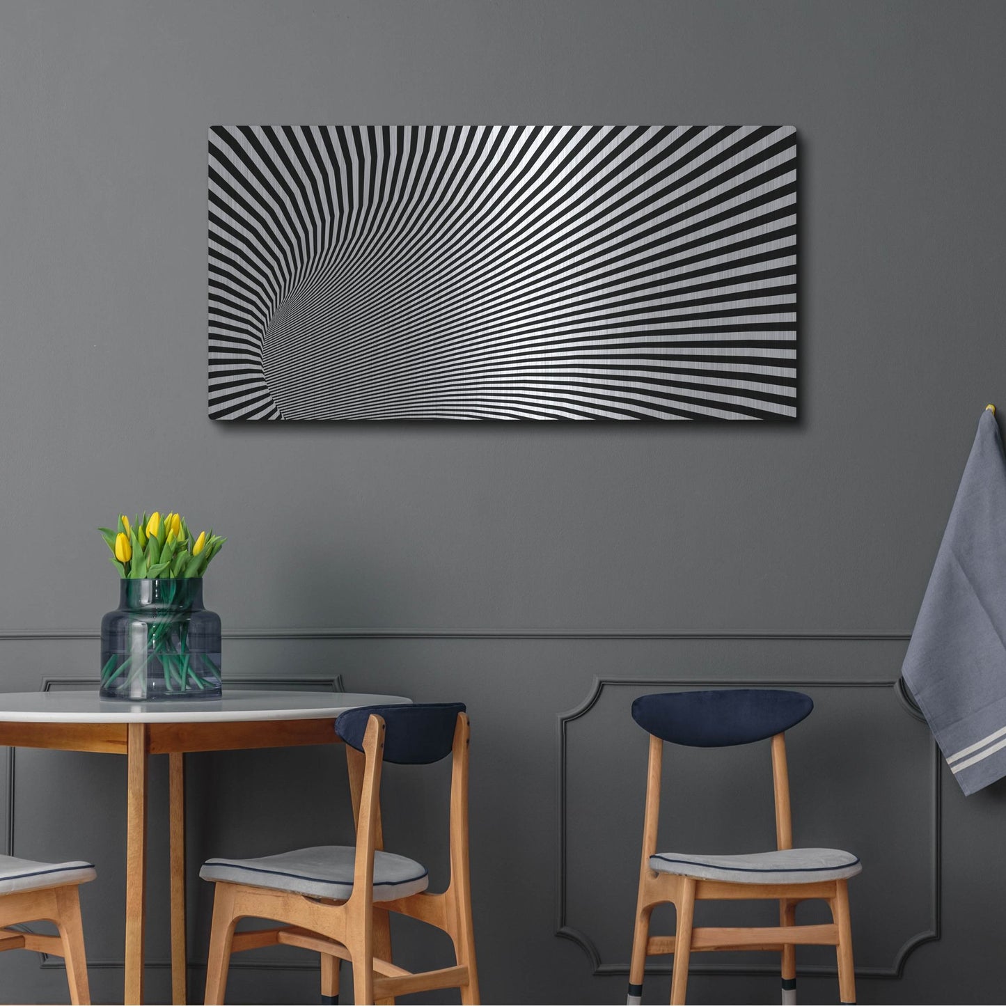 Luxe Metal Art 'Psychedelic Twisted Circle' by Luxe Portfolio, Metal Wall Art,48x24