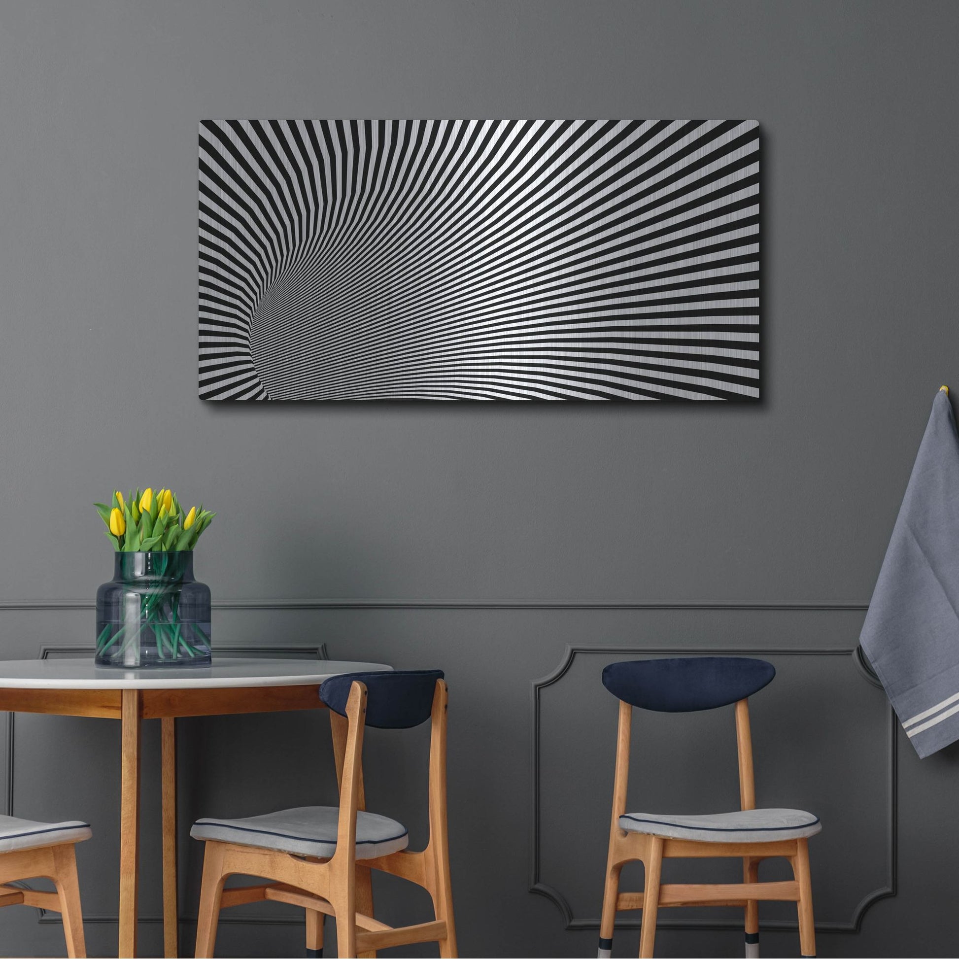 Luxe Metal Art 'Psychedelic Twisted Circle' by Luxe Portfolio, Metal Wall Art,48x24