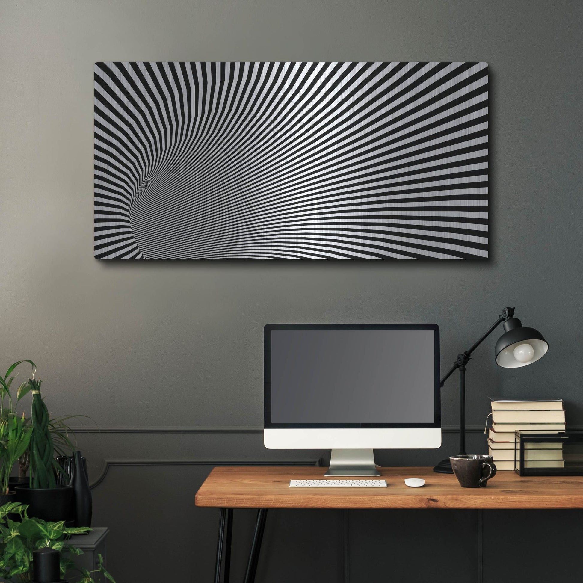Luxe Metal Art 'Psychedelic Twisted Circle' by Luxe Portfolio, Metal Wall Art,48x24