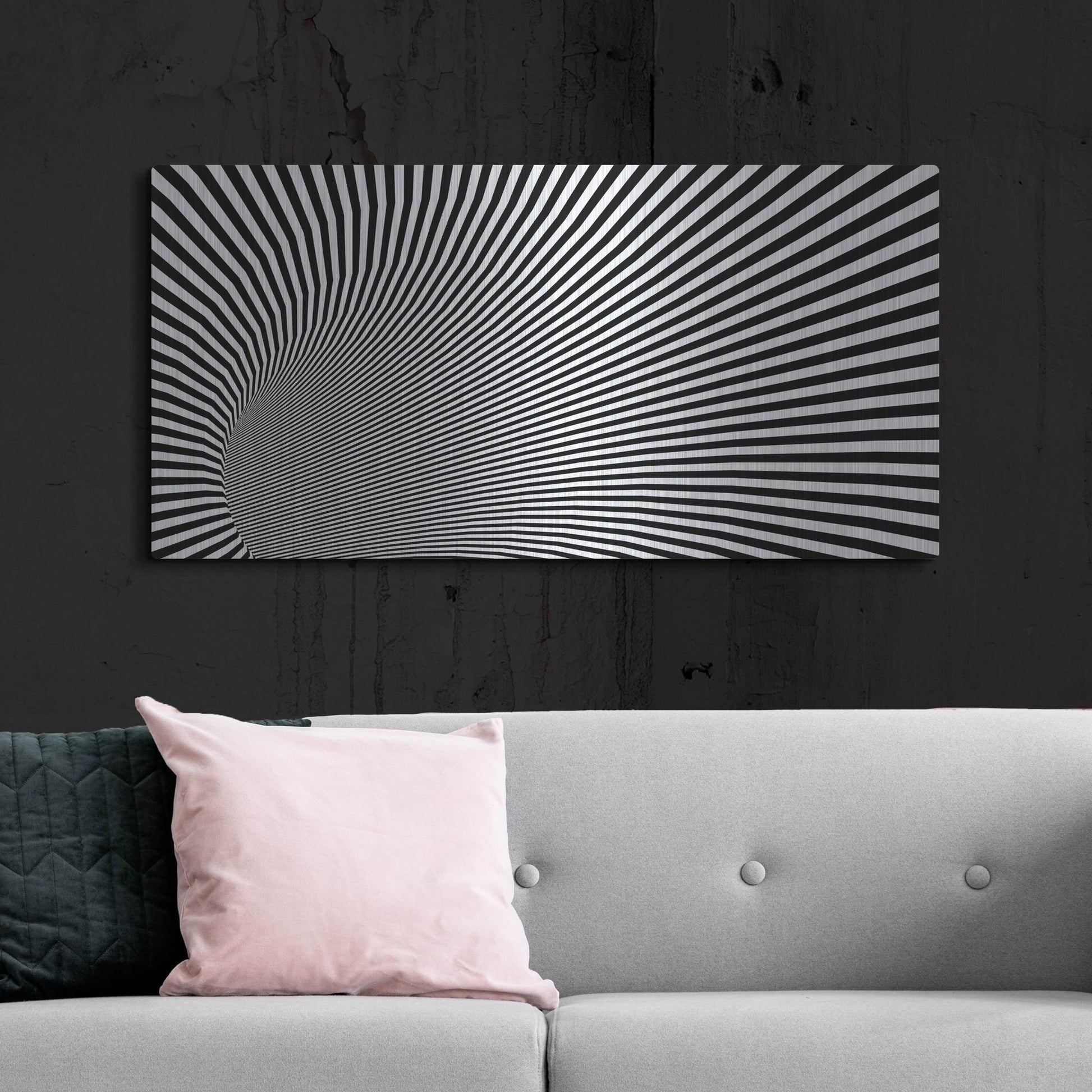 Luxe Metal Art 'Psychedelic Twisted Circle' by Luxe Portfolio, Metal Wall Art,48x24