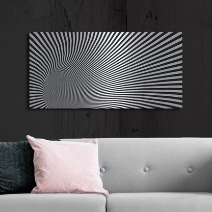 Luxe Metal Art 'Psychedelic Twisted Circle' by Luxe Portfolio, Metal Wall Art,48x24