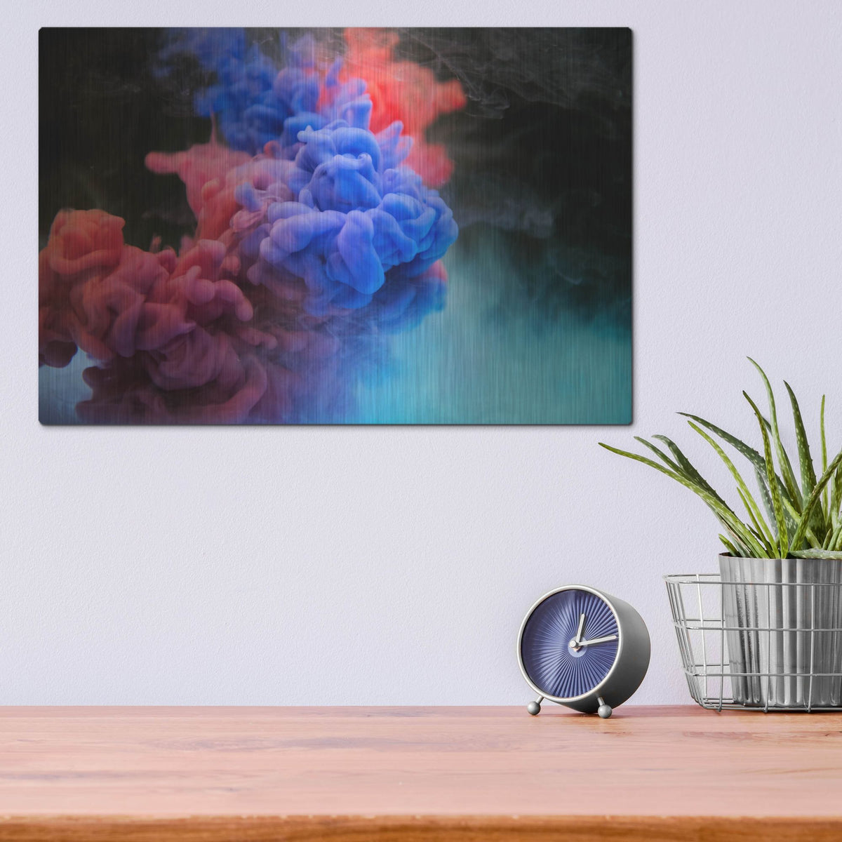 Luxe Metal Art 'Pink Smokey Haze' by Luxe Portfolio, Metal Wall Art,16x12