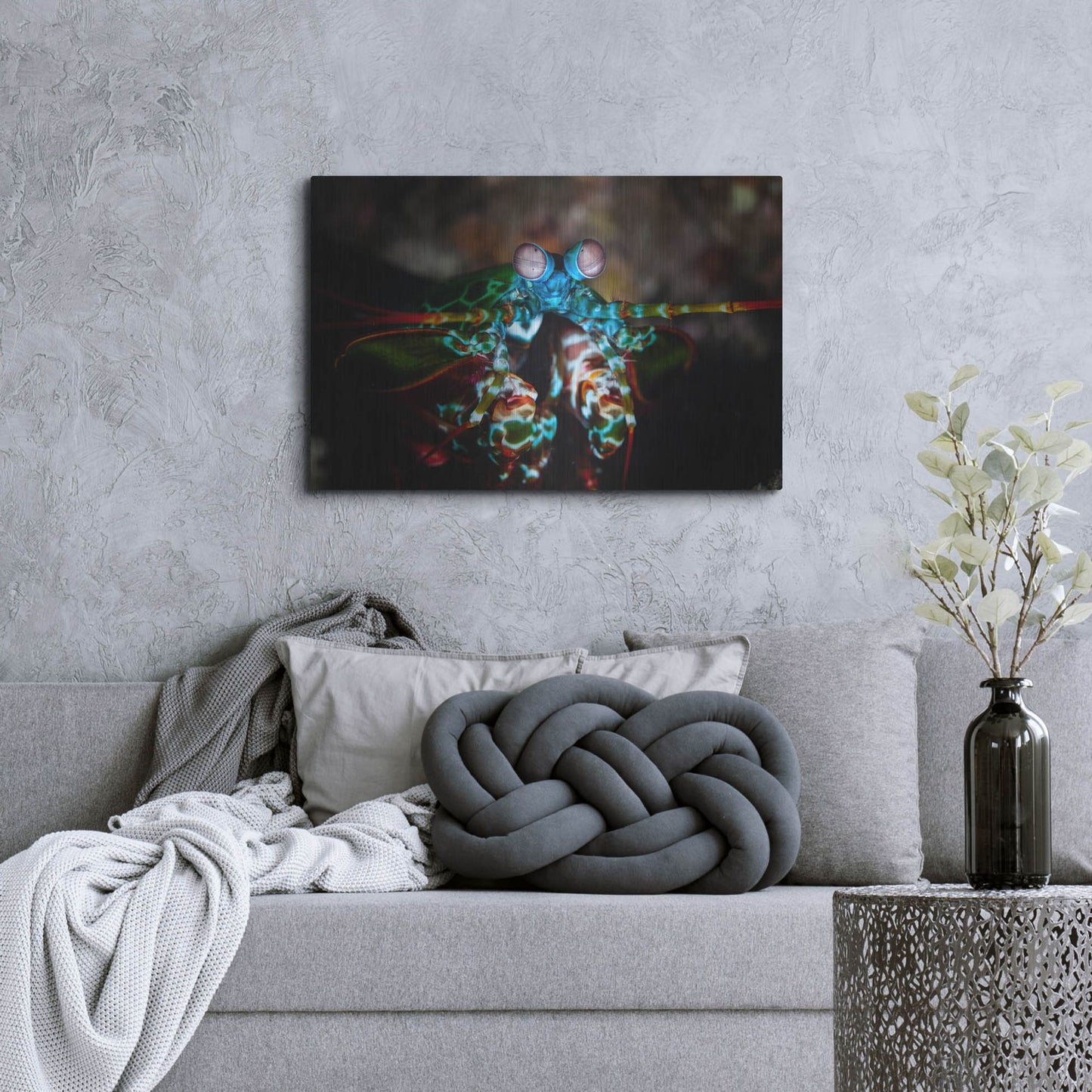 Luxe Metal Art 'Peacock Mantis Shrimp' by Luxe Portfolio, Metal Wall Art,36x24