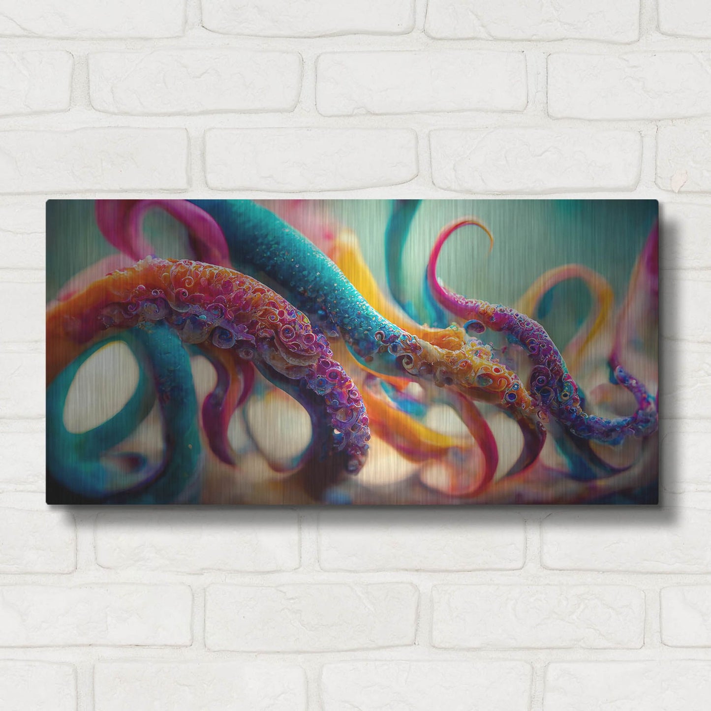 Luxe Metal Art 'Painterly Tentacles' by Luxe Portfolio, Metal Wall Art,24x12