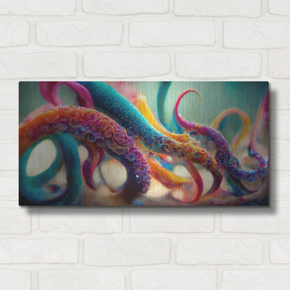 Luxe Metal Art 'Painterly Tentacles' by Luxe Portfolio, Metal Wall Art,24x12