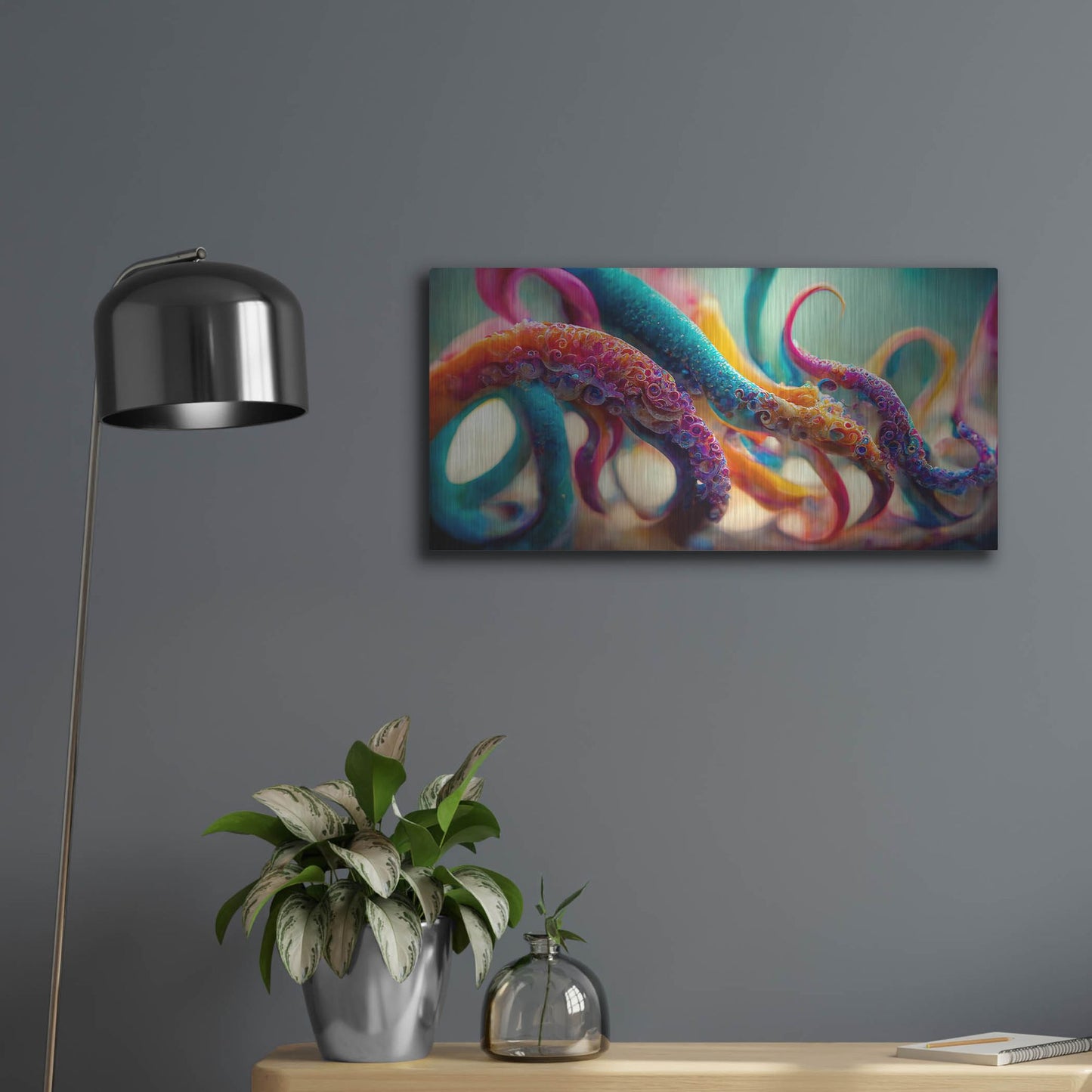 Luxe Metal Art 'Painterly Tentacles' by Luxe Portfolio, Metal Wall Art,24x12