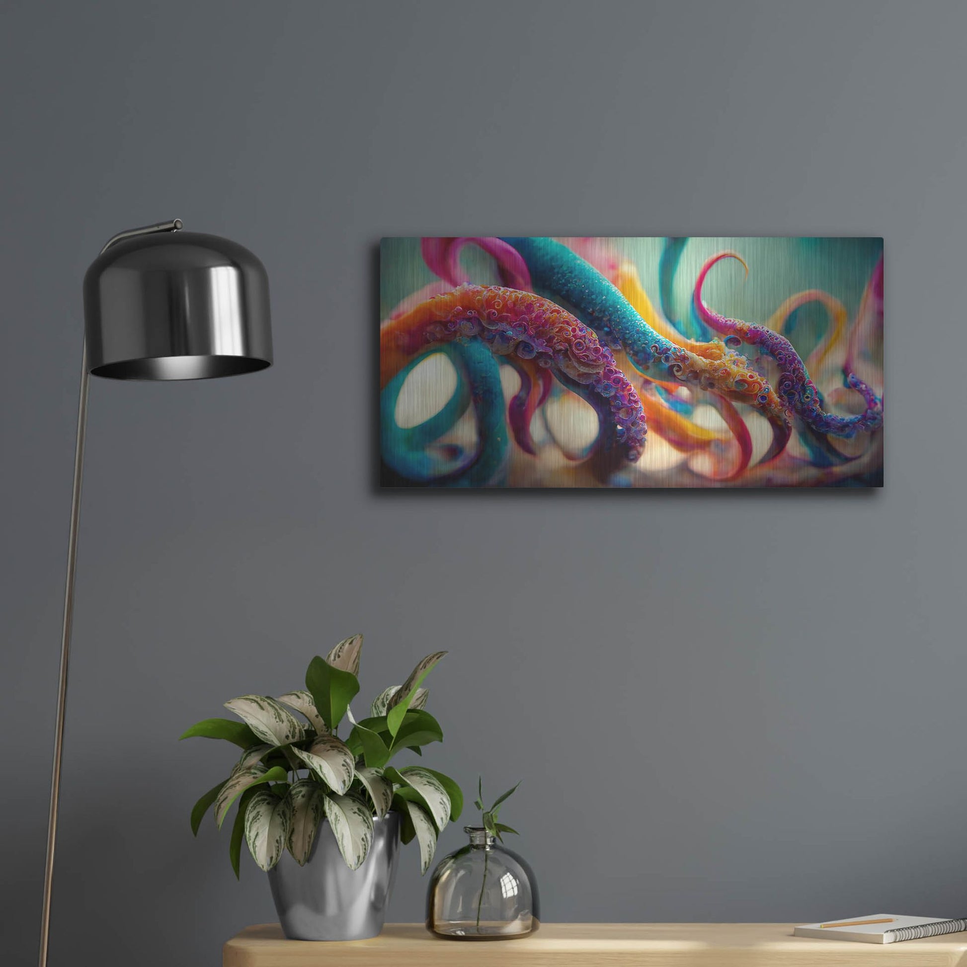 Luxe Metal Art 'Painterly Tentacles' by Luxe Portfolio, Metal Wall Art,24x12