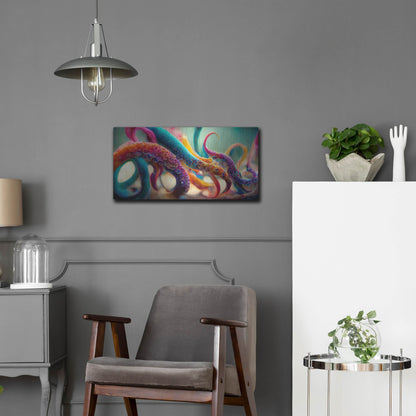 Luxe Metal Art 'Painterly Tentacles' by Luxe Portfolio, Metal Wall Art,24x12