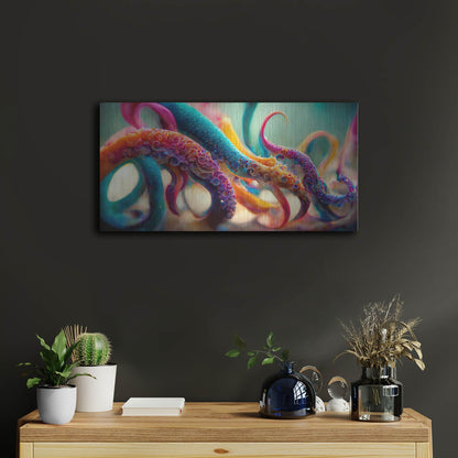 Luxe Metal Art 'Painterly Tentacles' by Luxe Portfolio, Metal Wall Art,24x12