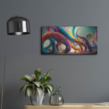 Luxe Metal Art 'Painterly Tentacles' by Luxe Portfolio, Metal Wall Art,24x12