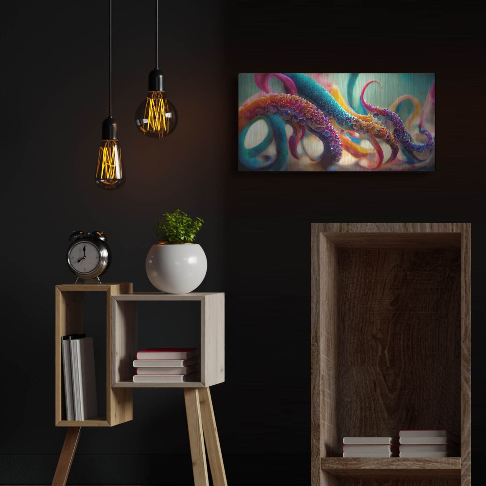 Luxe Metal Art 'Painterly Tentacles' by Luxe Portfolio, Metal Wall Art,24x12