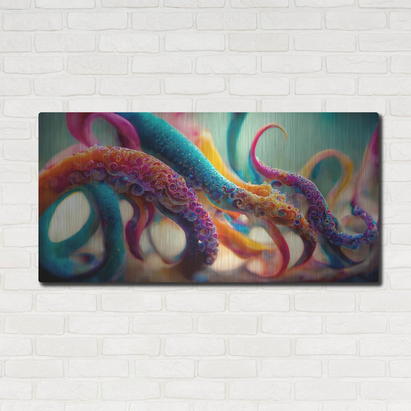 Luxe Metal Art 'Painterly Tentacles' by Luxe Portfolio, Metal Wall Art,48x24