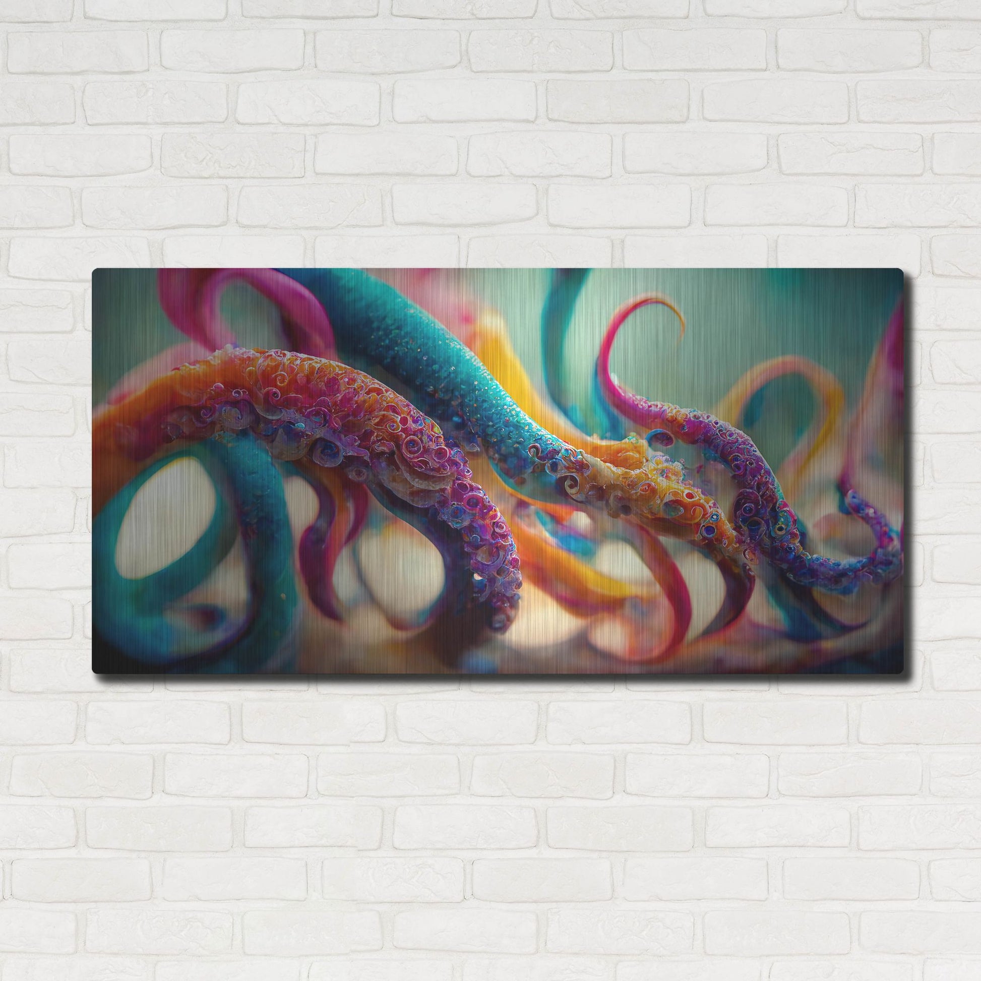 Luxe Metal Art 'Painterly Tentacles' by Luxe Portfolio, Metal Wall Art,48x24