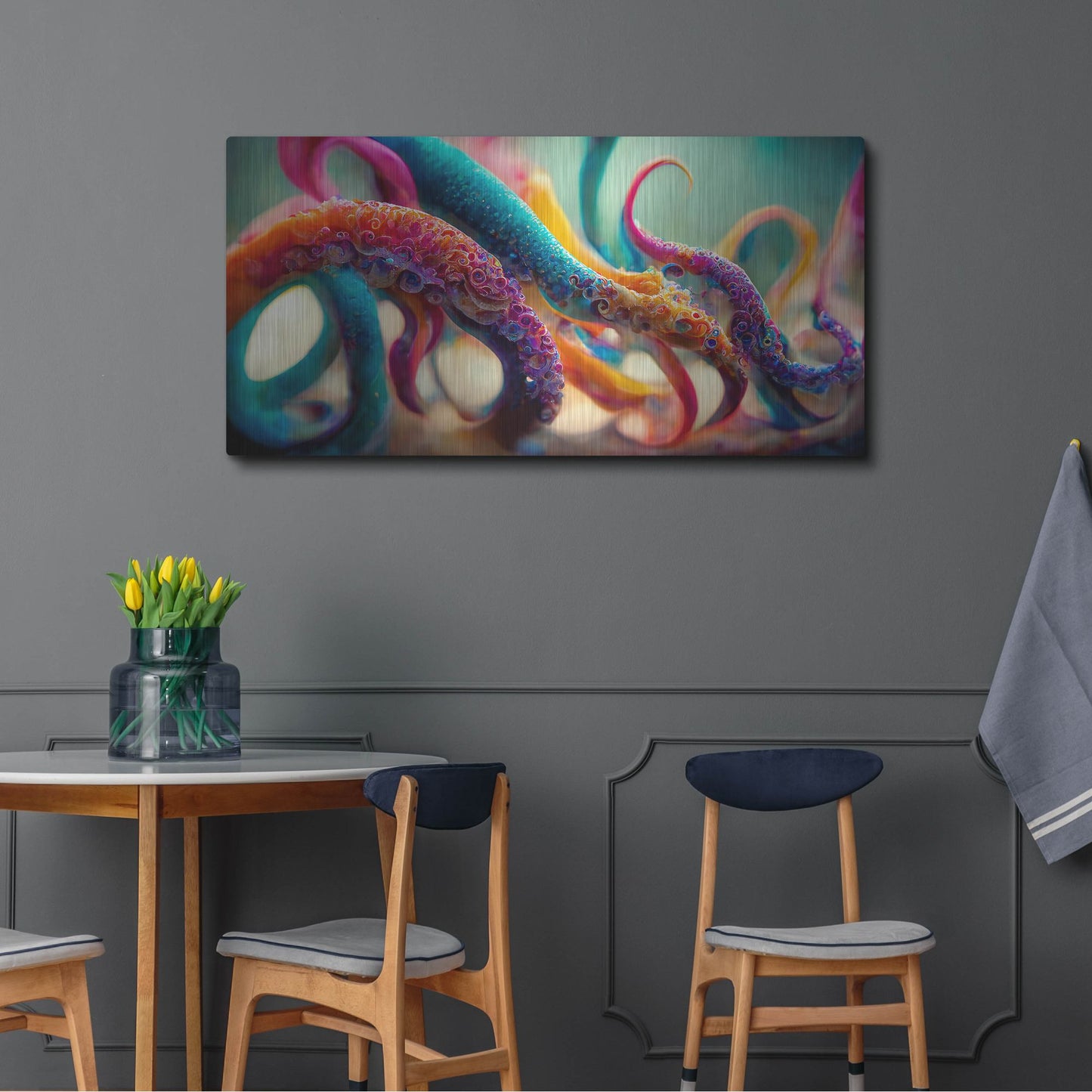 Luxe Metal Art 'Painterly Tentacles' by Luxe Portfolio, Metal Wall Art,48x24