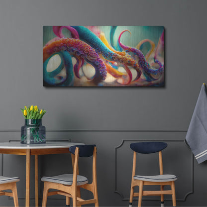 Luxe Metal Art 'Painterly Tentacles' by Luxe Portfolio, Metal Wall Art,48x24