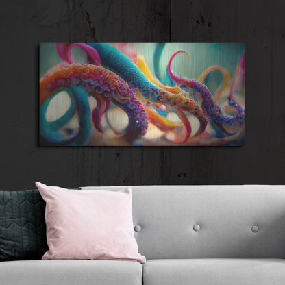 Luxe Metal Art 'Painterly Tentacles' by Luxe Portfolio, Metal Wall Art,48x24