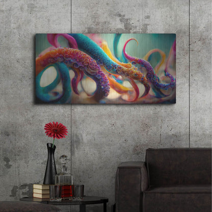 Luxe Metal Art 'Painterly Tentacles' by Luxe Portfolio, Metal Wall Art,48x24