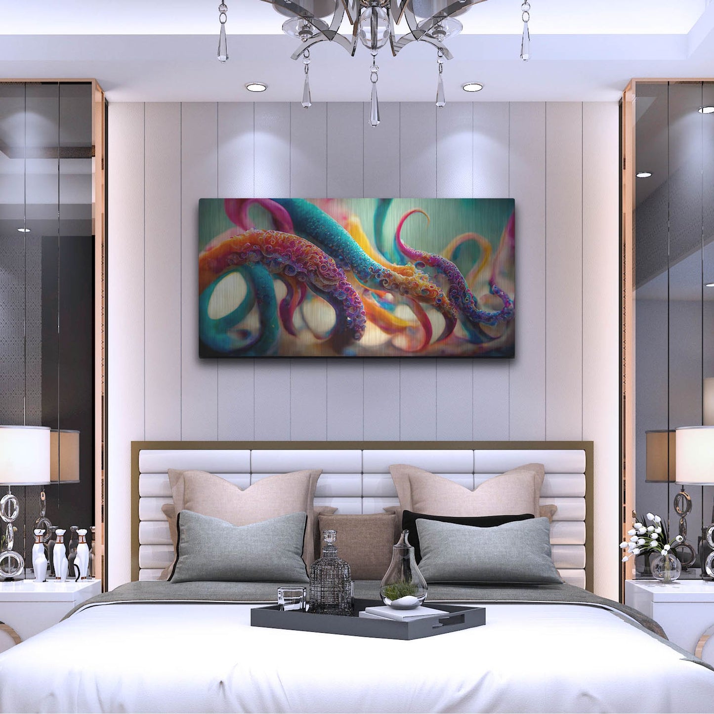 Luxe Metal Art 'Painterly Tentacles' by Luxe Portfolio, Metal Wall Art,48x24