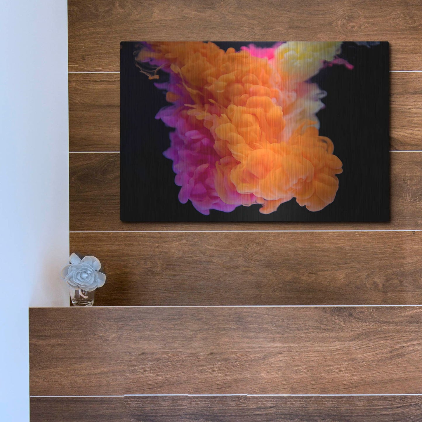 Luxe Metal Art 'Orange Burst' by Luxe Portfolio, Metal Wall Art,16x12