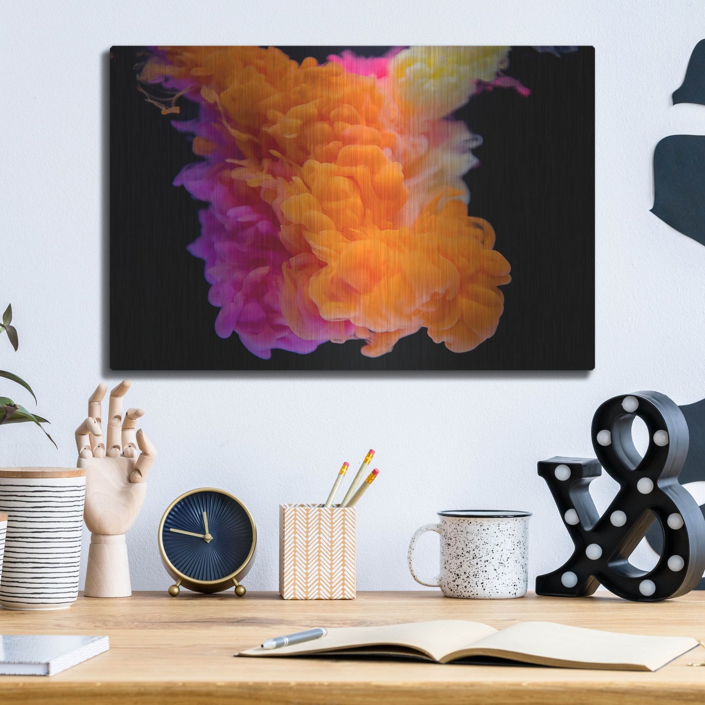 Luxe Metal Art 'Orange Burst' by Luxe Portfolio, Metal Wall Art,16x12