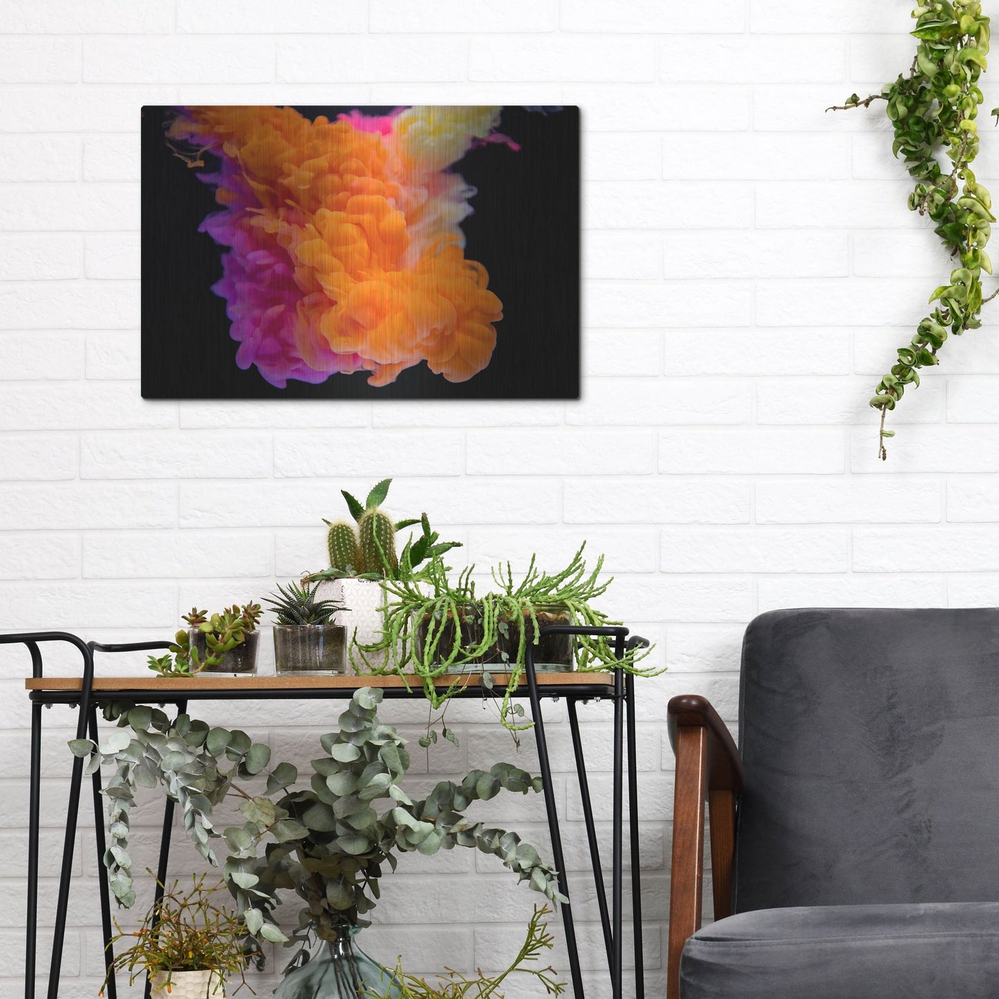 Luxe Metal Art 'Orange Burst' by Luxe Portfolio, Metal Wall Art,16x12