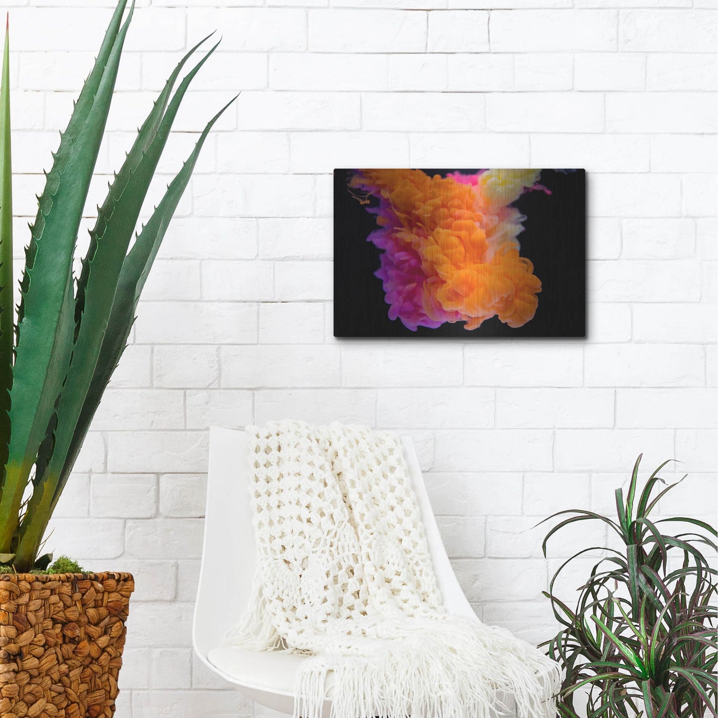 Luxe Metal Art 'Orange Burst' by Luxe Portfolio, Metal Wall Art,16x12