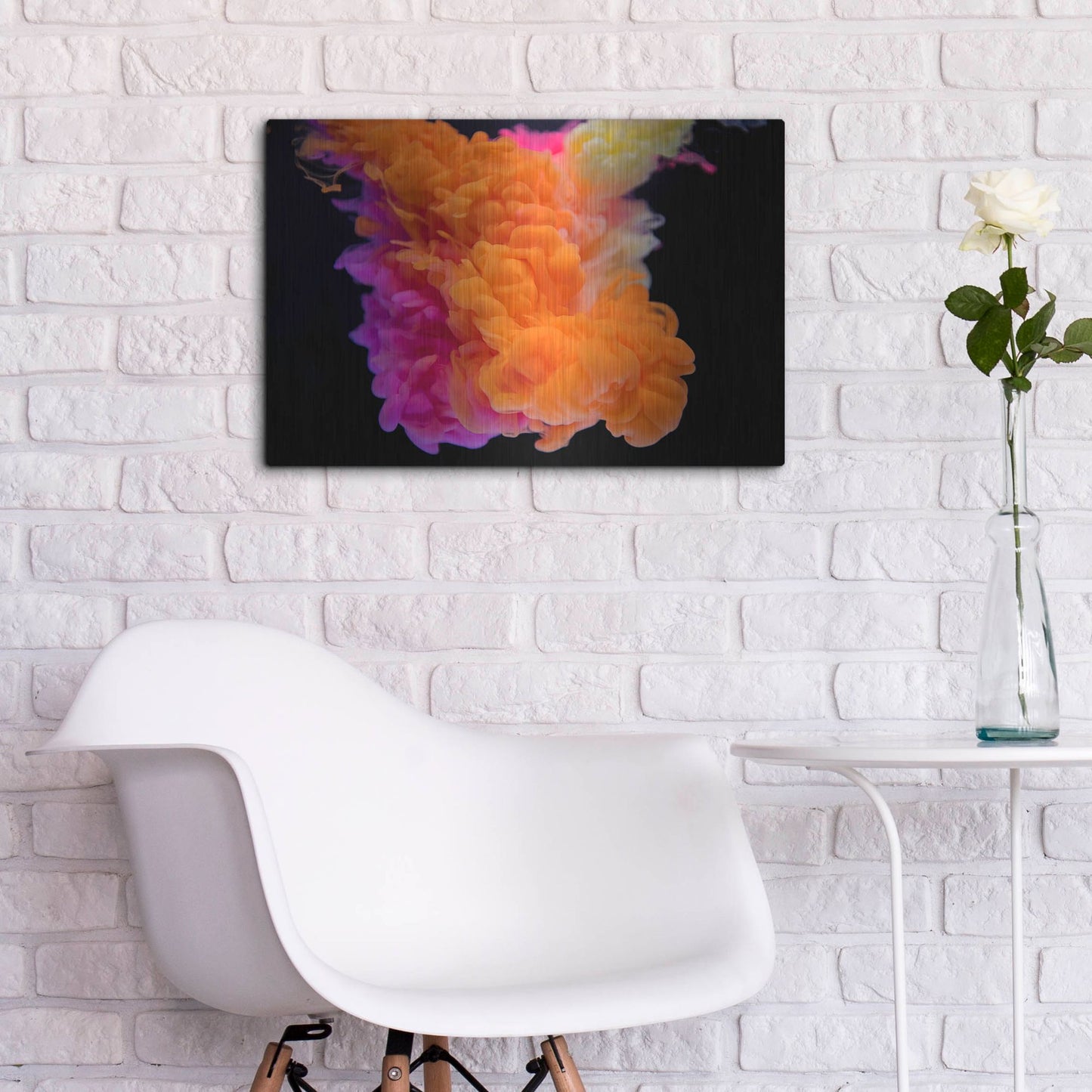 Luxe Metal Art 'Orange Burst' by Luxe Portfolio, Metal Wall Art,24x16