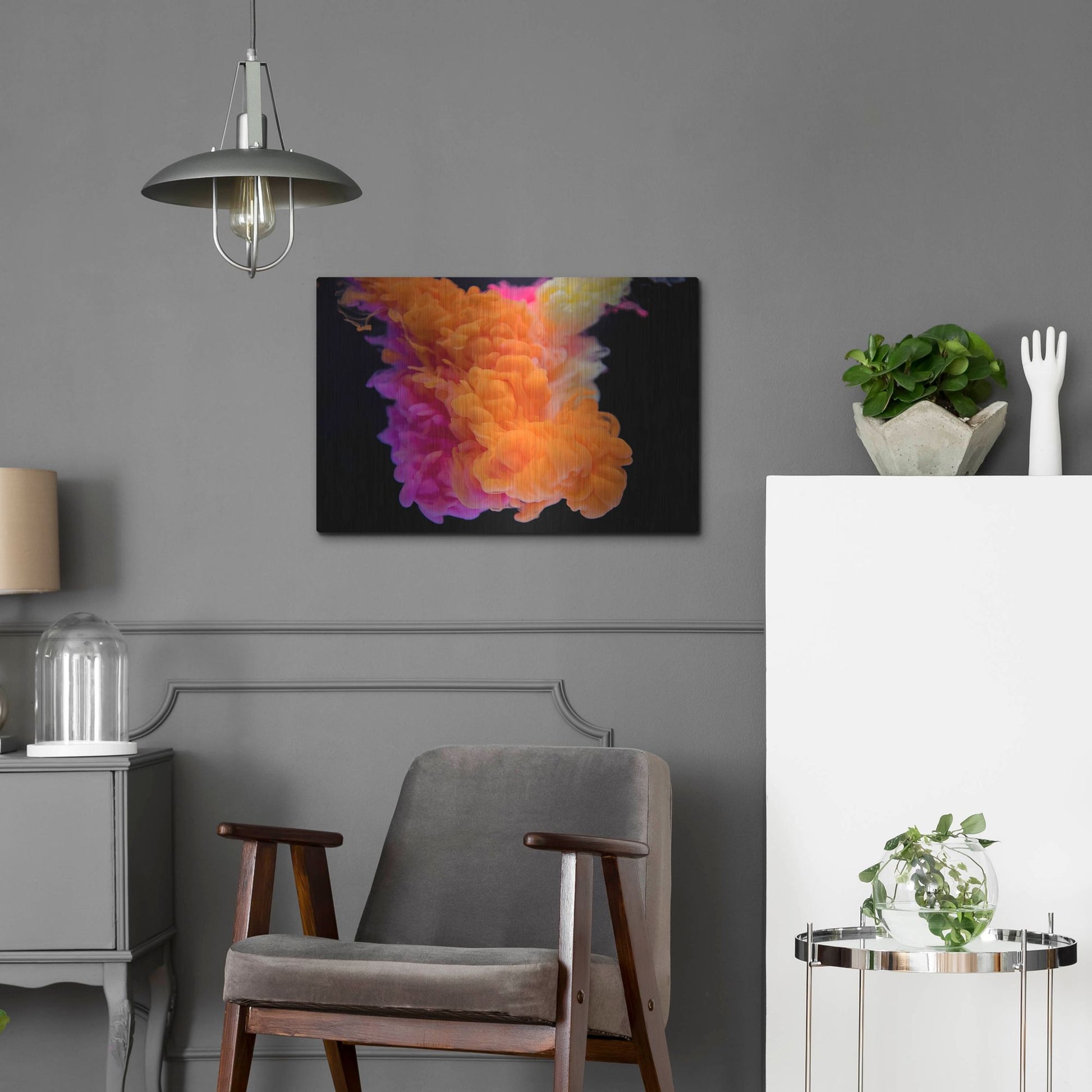 Luxe Metal Art 'Orange Burst' by Luxe Portfolio, Metal Wall Art,24x16