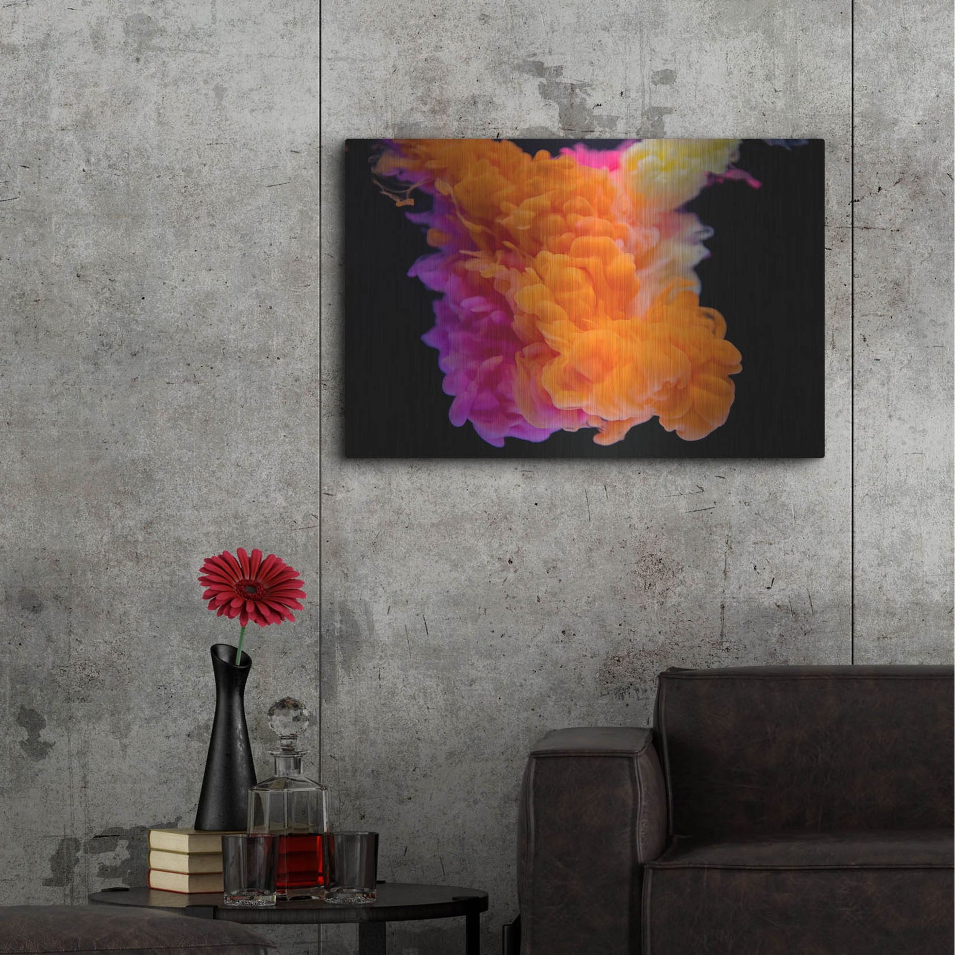 Luxe Metal Art 'Orange Burst' by Luxe Portfolio, Metal Wall Art,36x24