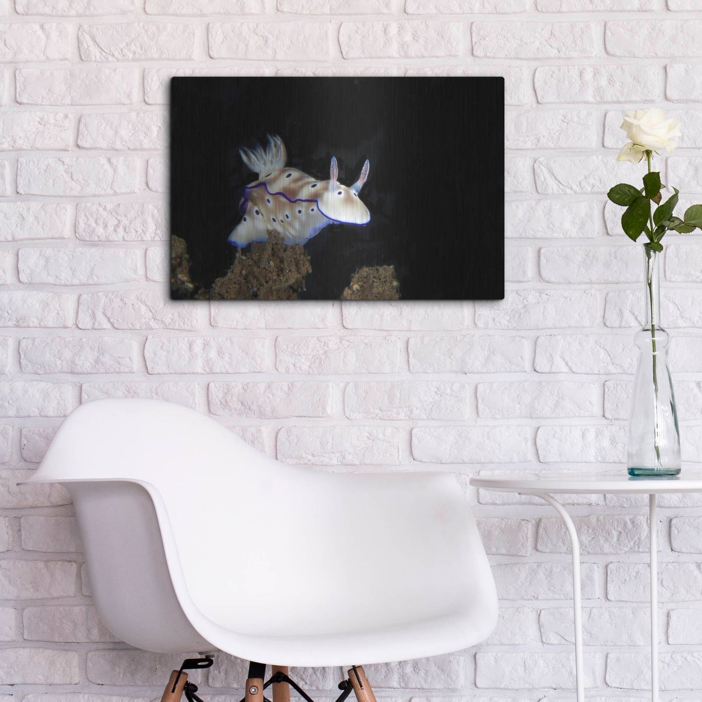 Luxe Metal Art 'Nudibranch On Coral Reef' by Luxe Portfolio, Metal Wall Art,24x16