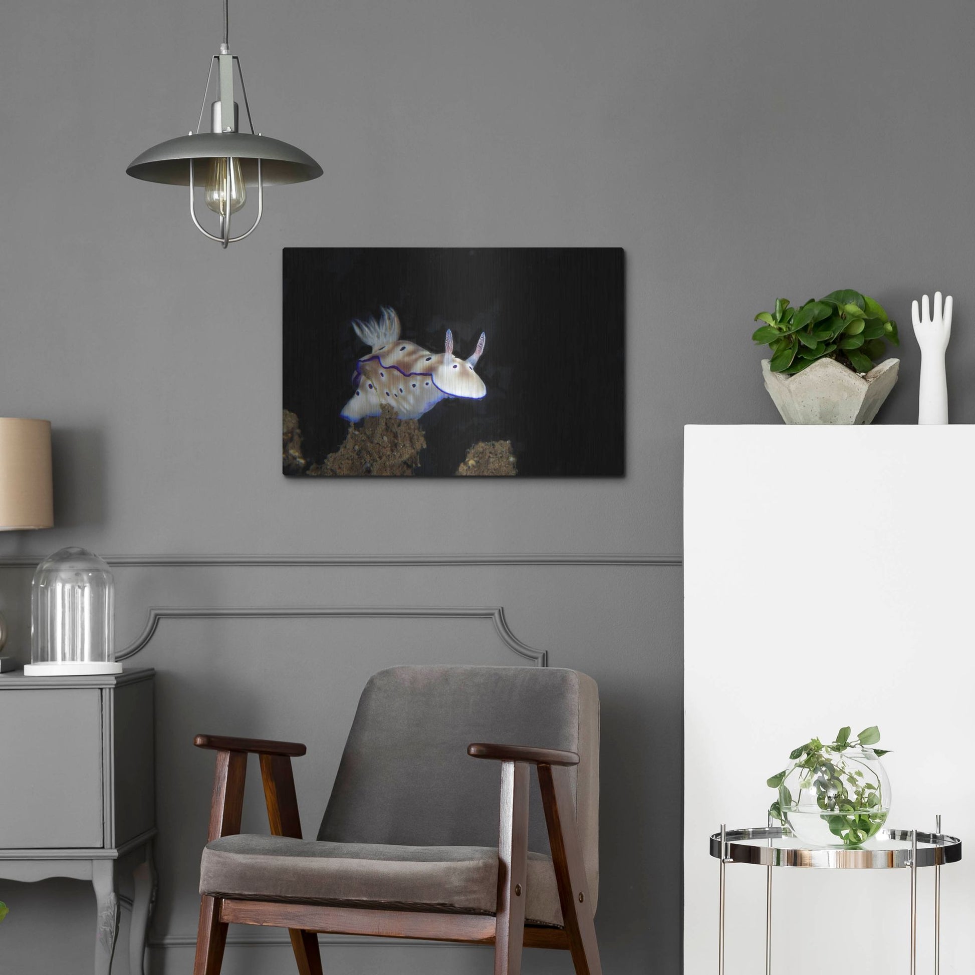 Luxe Metal Art 'Nudibranch On Coral Reef' by Luxe Portfolio, Metal Wall Art,24x16