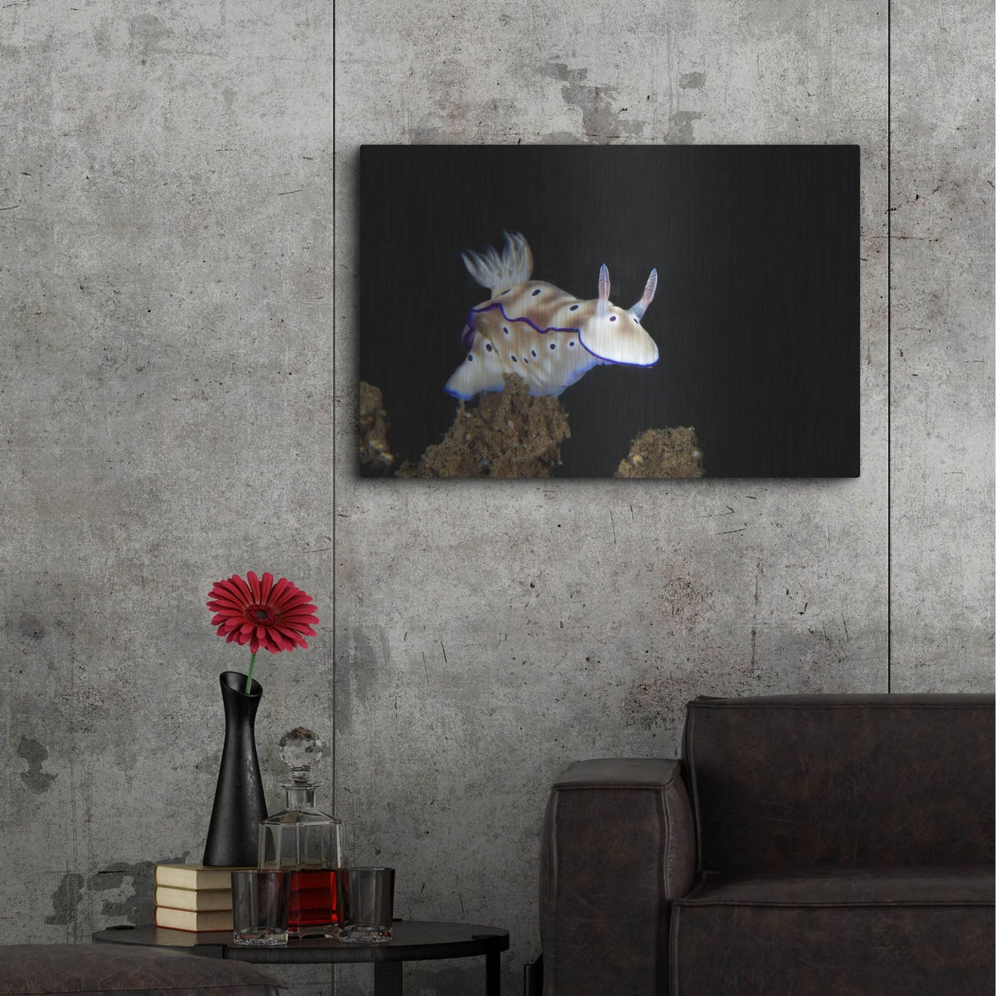 Luxe Metal Art 'Nudibranch On Coral Reef' by Luxe Portfolio, Metal Wall Art,36x24