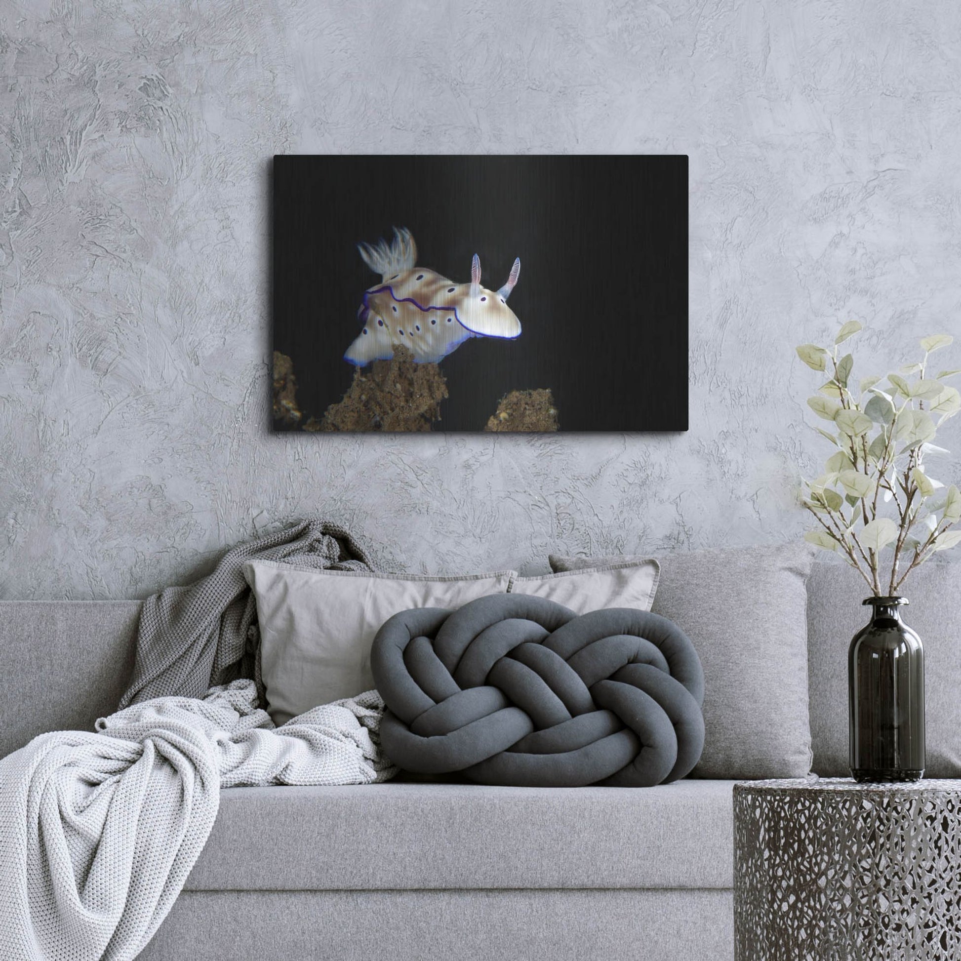 Luxe Metal Art 'Nudibranch On Coral Reef' by Luxe Portfolio, Metal Wall Art,36x24