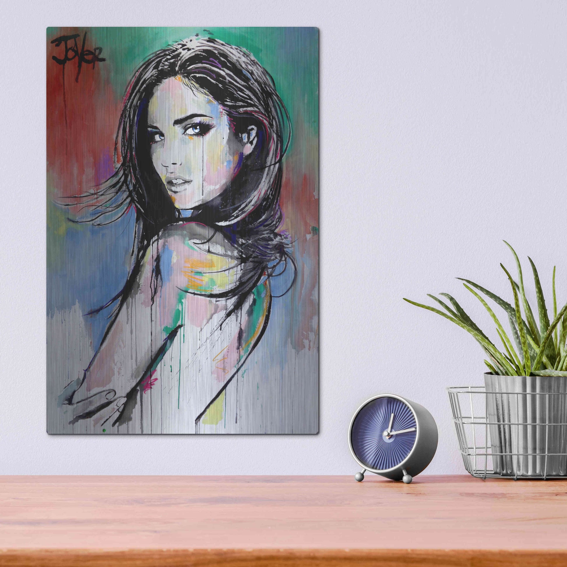 Luxe Metal Art 'Here There Everywhere' by Loui Jover, Metal Wall Art,12x16