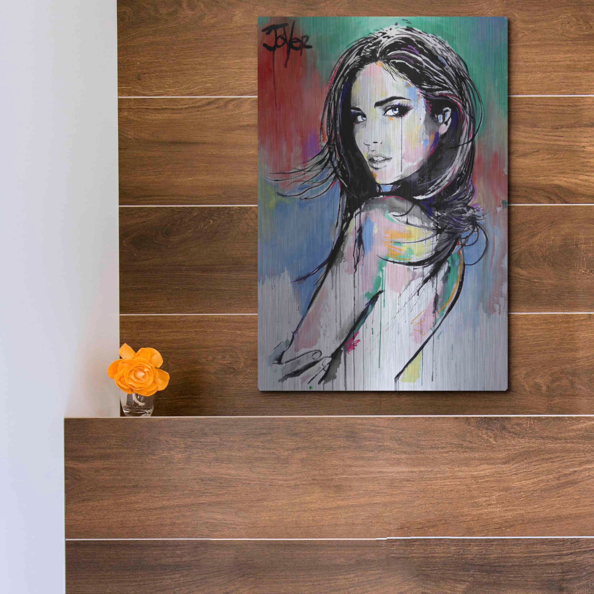 Luxe Metal Art 'Here There Everywhere' by Loui Jover, Metal Wall Art,12x16