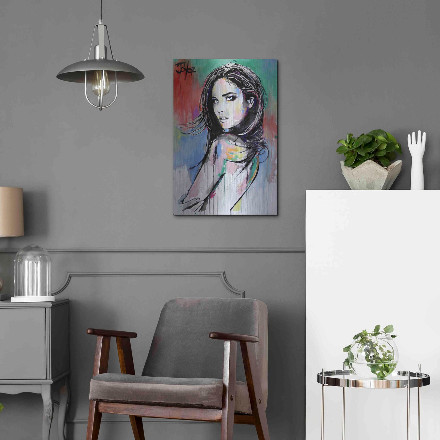 Luxe Metal Art 'Here There Everywhere' by Loui Jover, Metal Wall Art,16x24