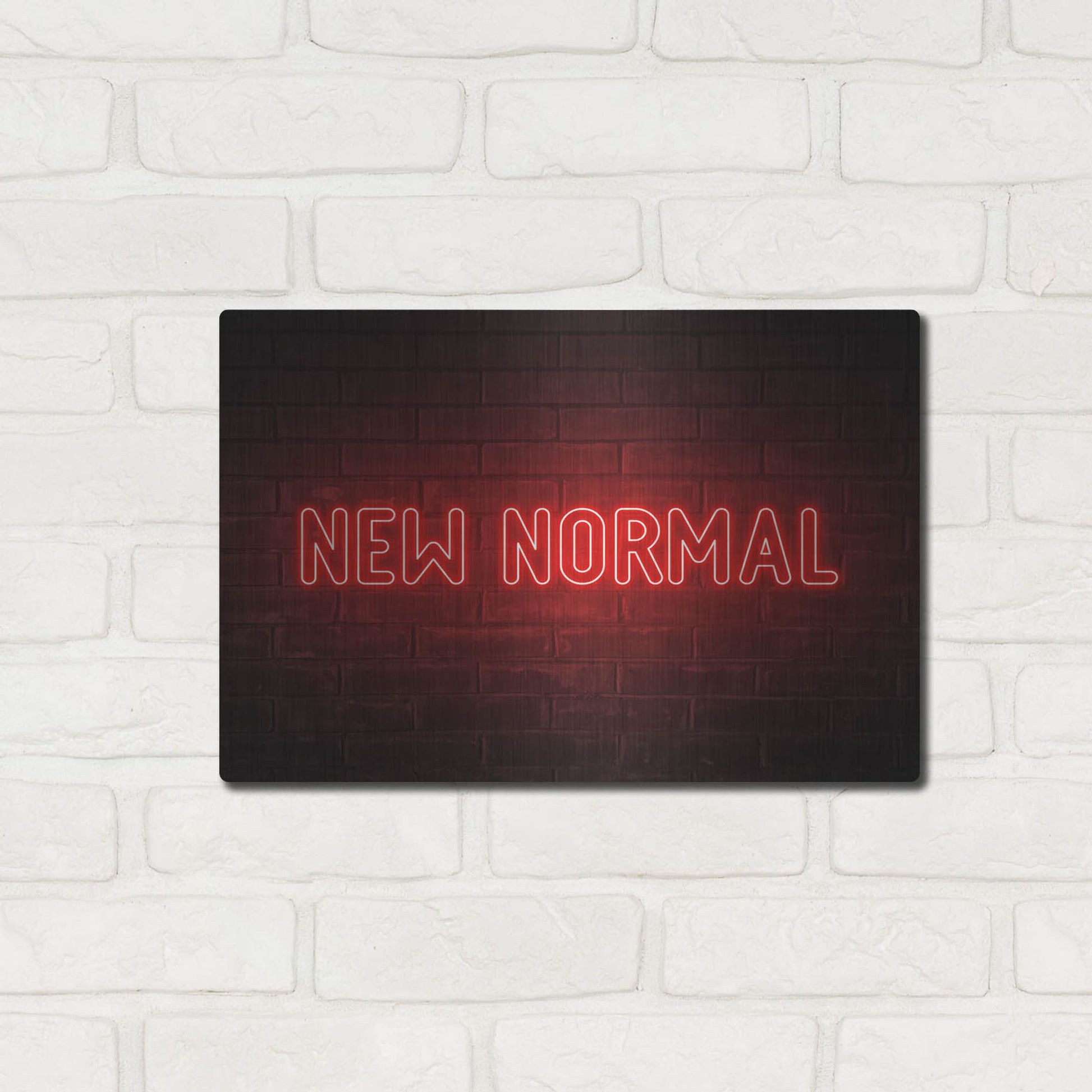Luxe Metal Art 'New Normal In Neon Red' by Luxe Portfolio, Metal Wall Art,16x12
