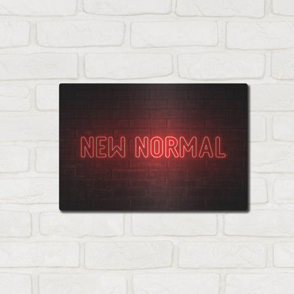 Luxe Metal Art 'New Normal In Neon Red' by Luxe Portfolio, Metal Wall Art,16x12