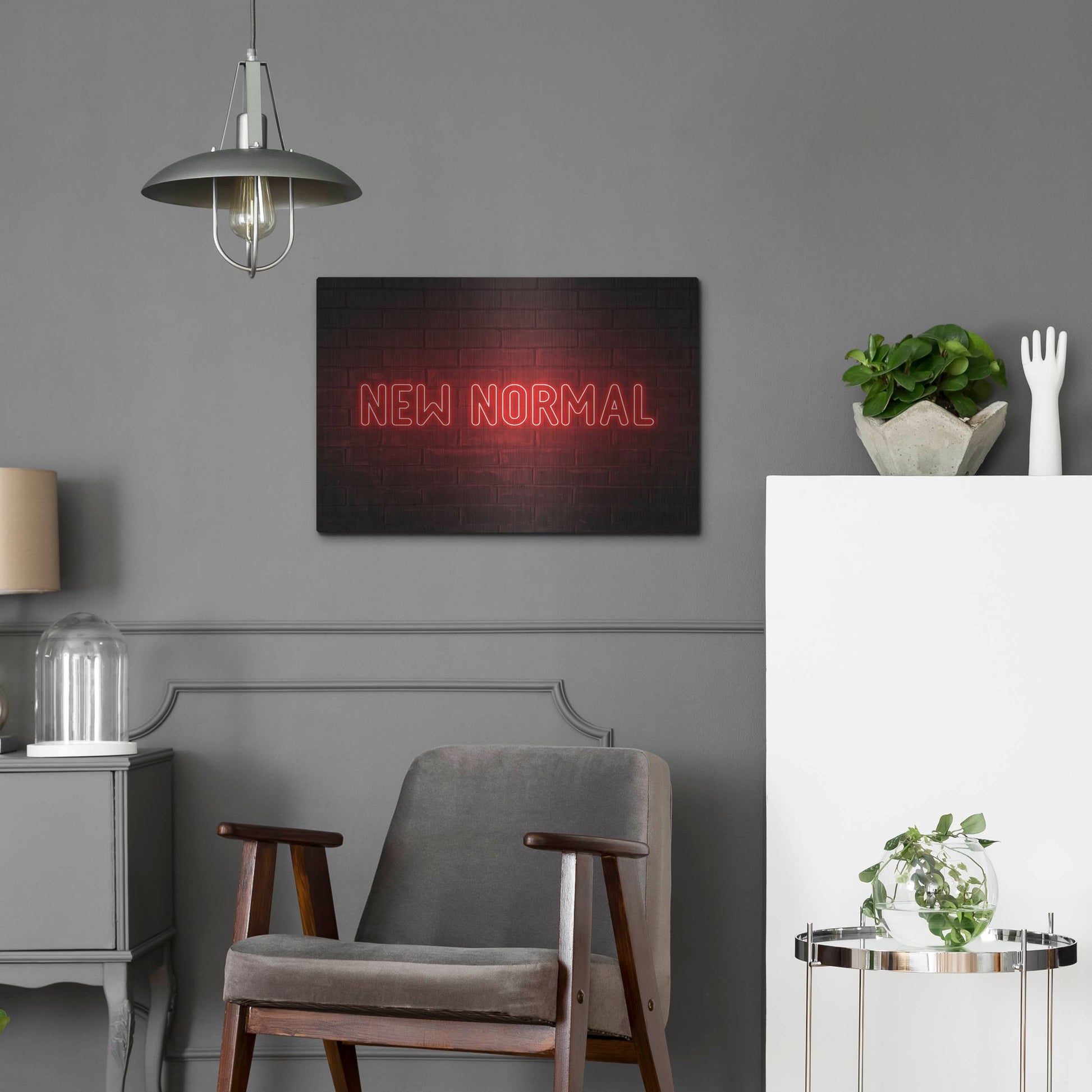 Luxe Metal Art 'New Normal In Neon Red' by Luxe Portfolio, Metal Wall Art,24x16