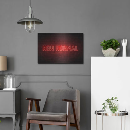 Luxe Metal Art 'New Normal In Neon Red' by Luxe Portfolio, Metal Wall Art,24x16