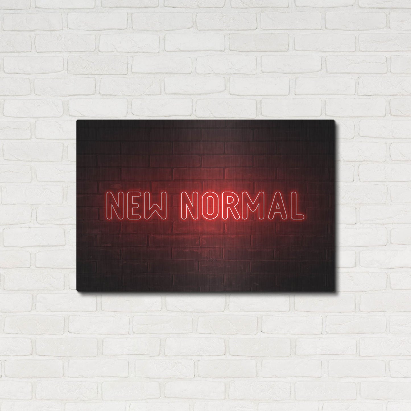 Luxe Metal Art 'New Normal In Neon Red' by Luxe Portfolio, Metal Wall Art,36x24