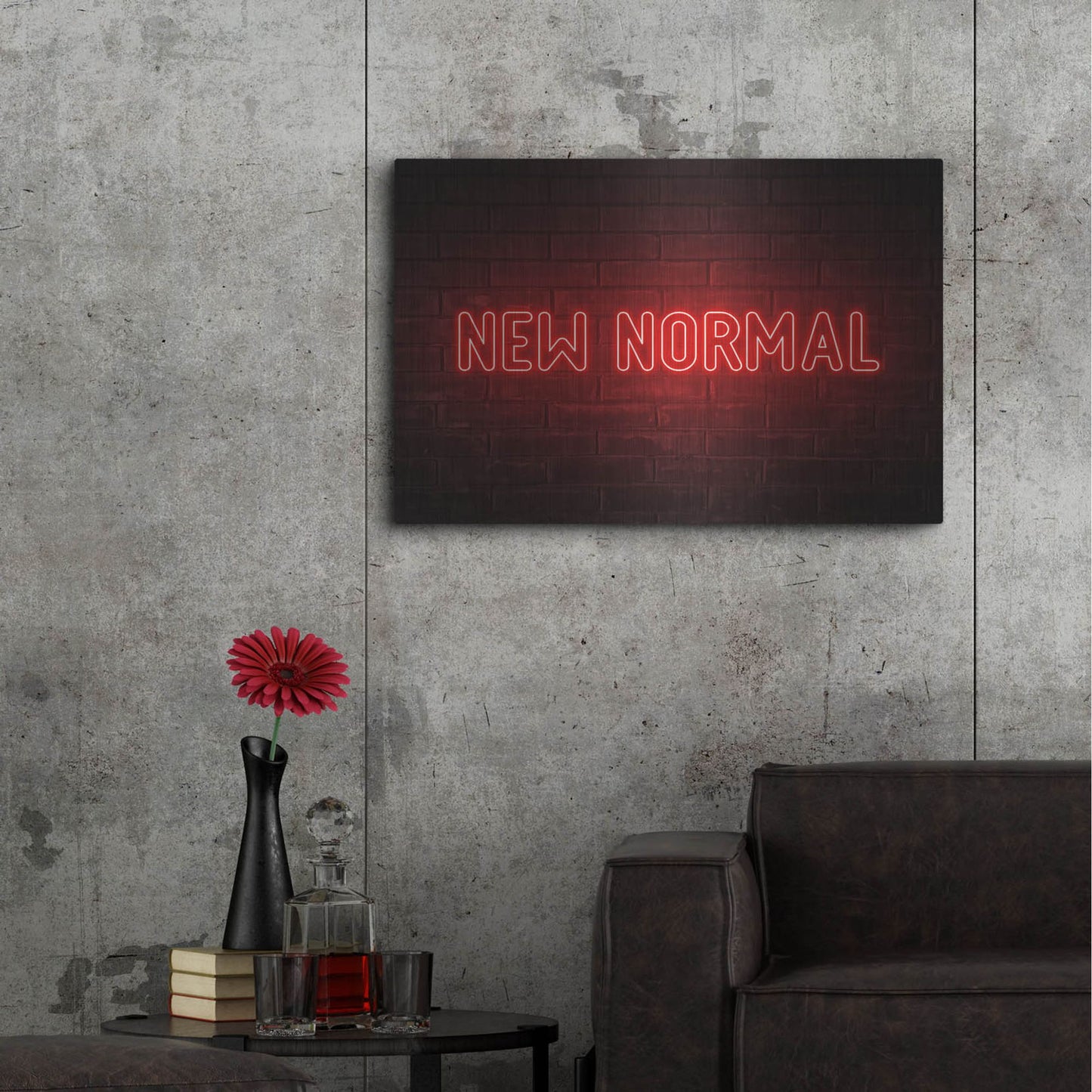 Luxe Metal Art 'New Normal In Neon Red' by Luxe Portfolio, Metal Wall Art,36x24