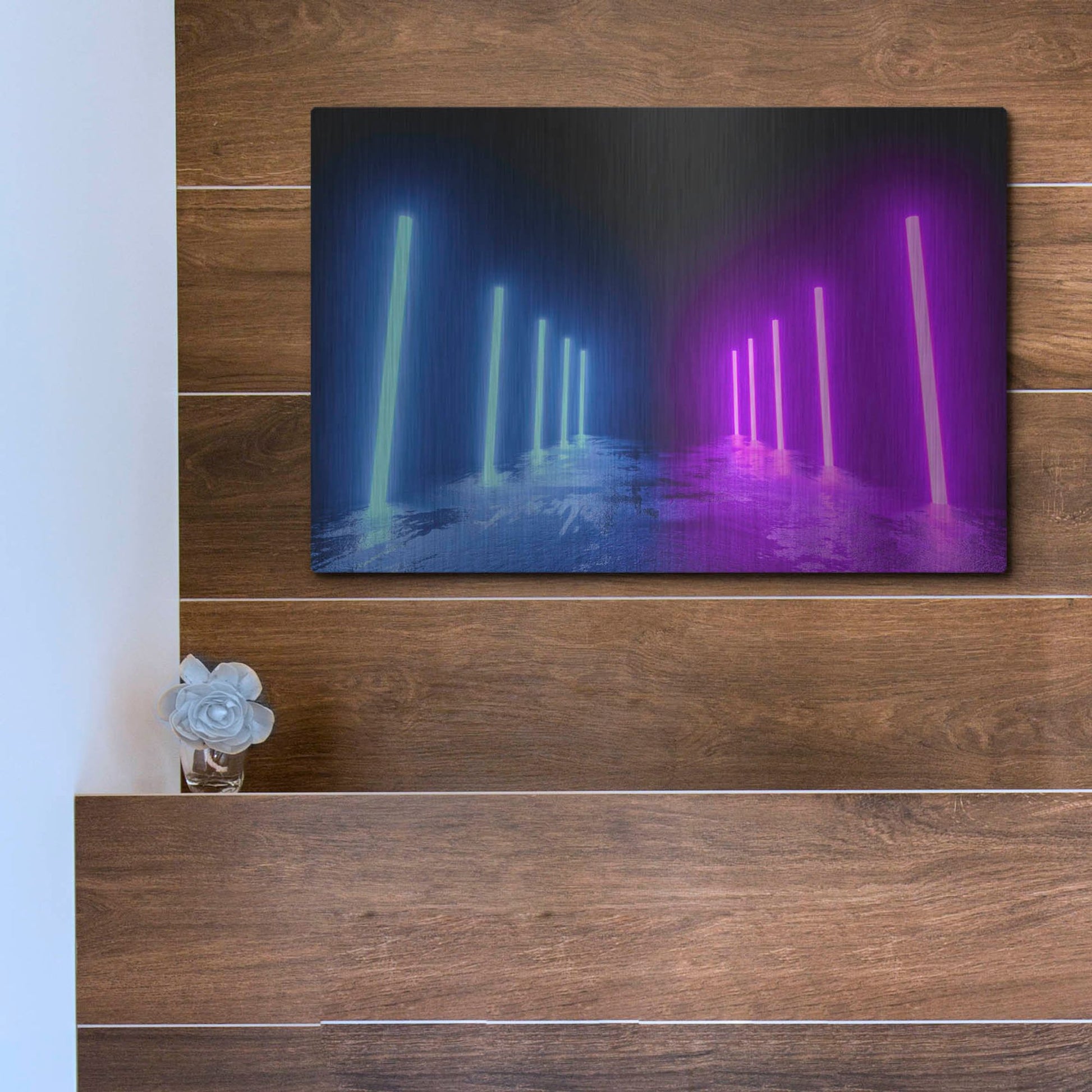 Luxe Metal Art 'Neon Runway' by Luxe Portfolio, Metal Wall Art,16x12