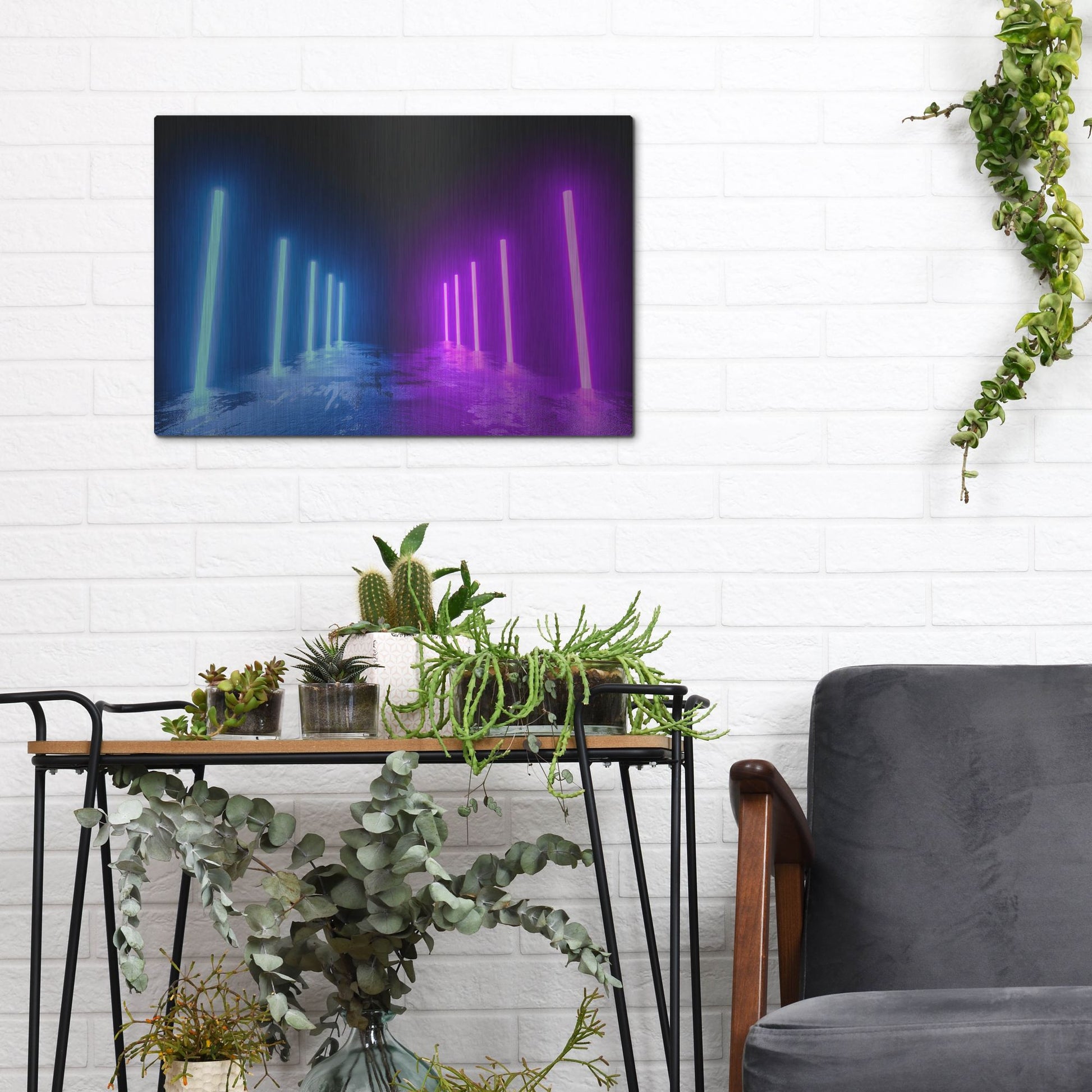 Luxe Metal Art 'Neon Runway' by Luxe Portfolio, Metal Wall Art,16x12