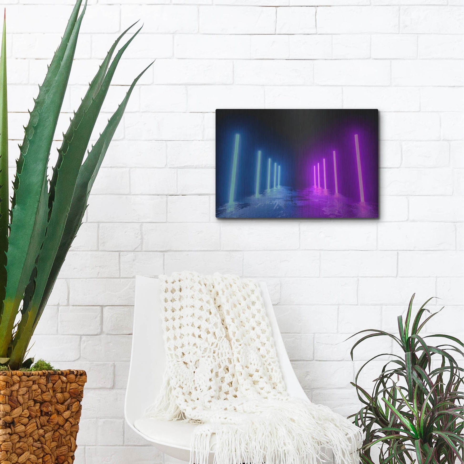 Luxe Metal Art 'Neon Runway' by Luxe Portfolio, Metal Wall Art,16x12