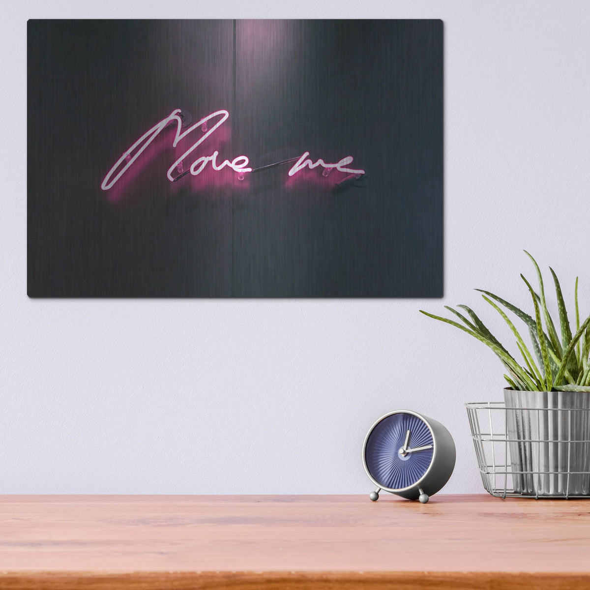 Luxe Metal Art 'Move Me In Neon Pink' by Luxe Portfolio, Metal Wall Art,16x12