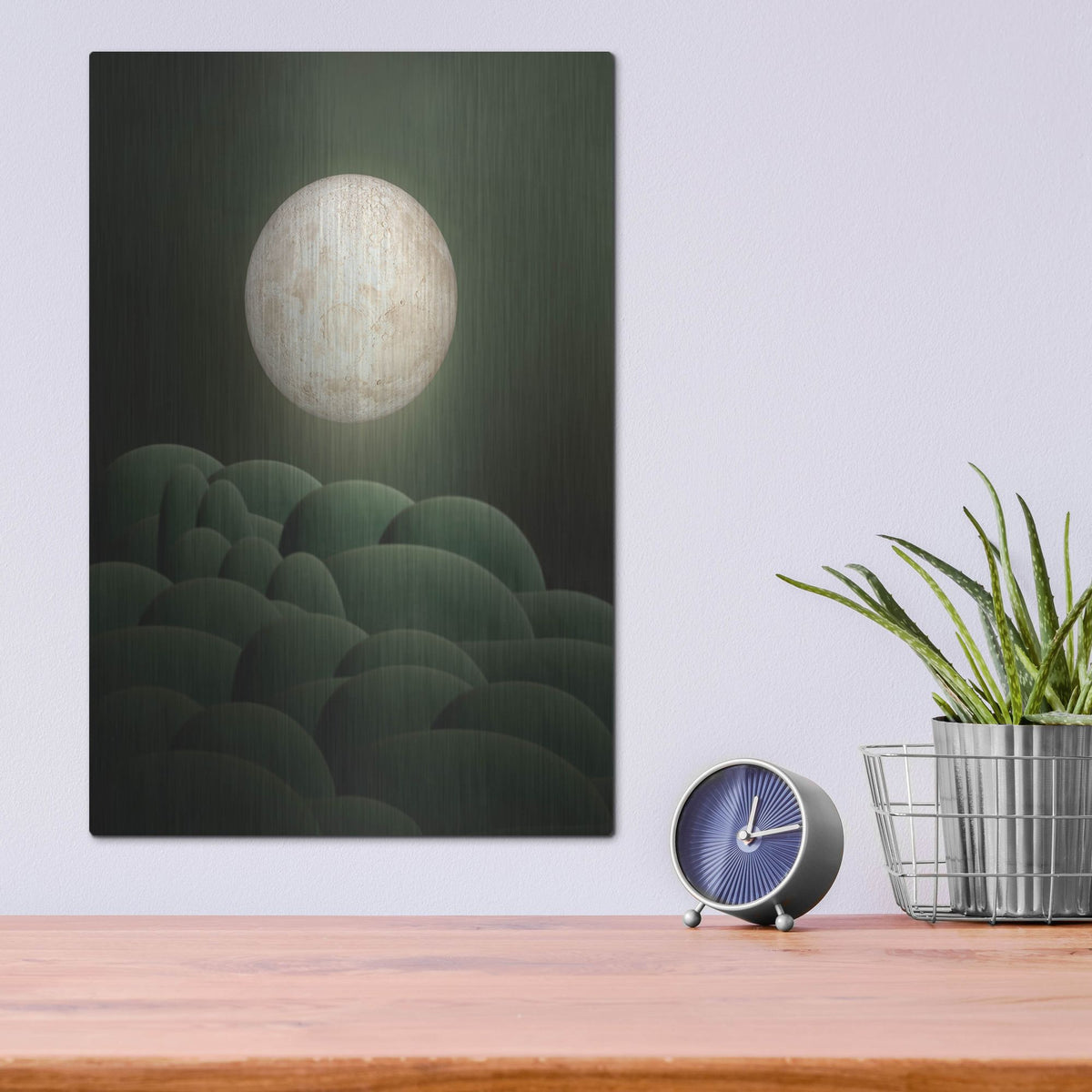 Luxe Metal Art 'Moon Mountain' by Luxe Portfolio, Metal Wall Art,12x16