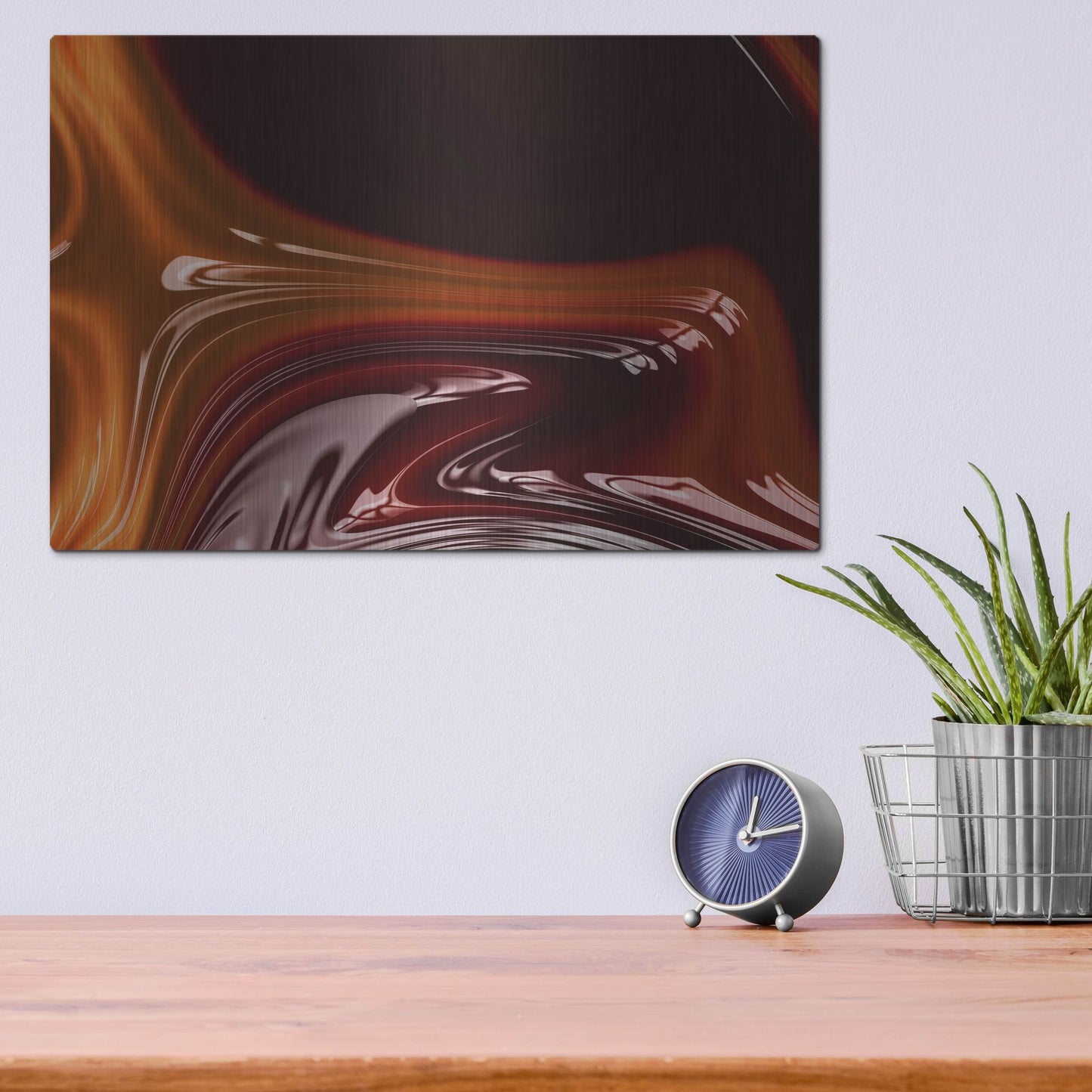 Luxe Metal Art 'Molten Caramel ' by Luxe Portfolio, Metal Wall Art,16x12